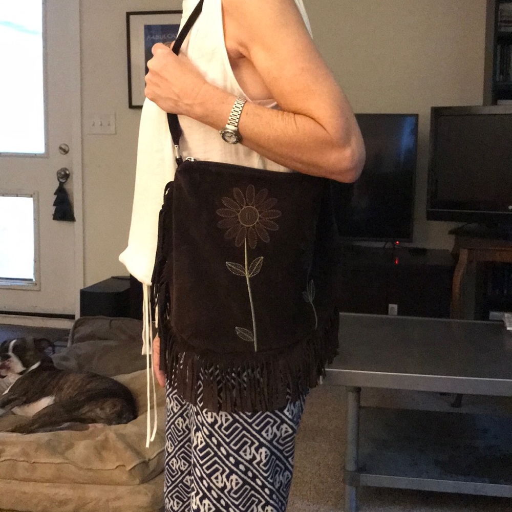 Berge Italian made suede boho bag